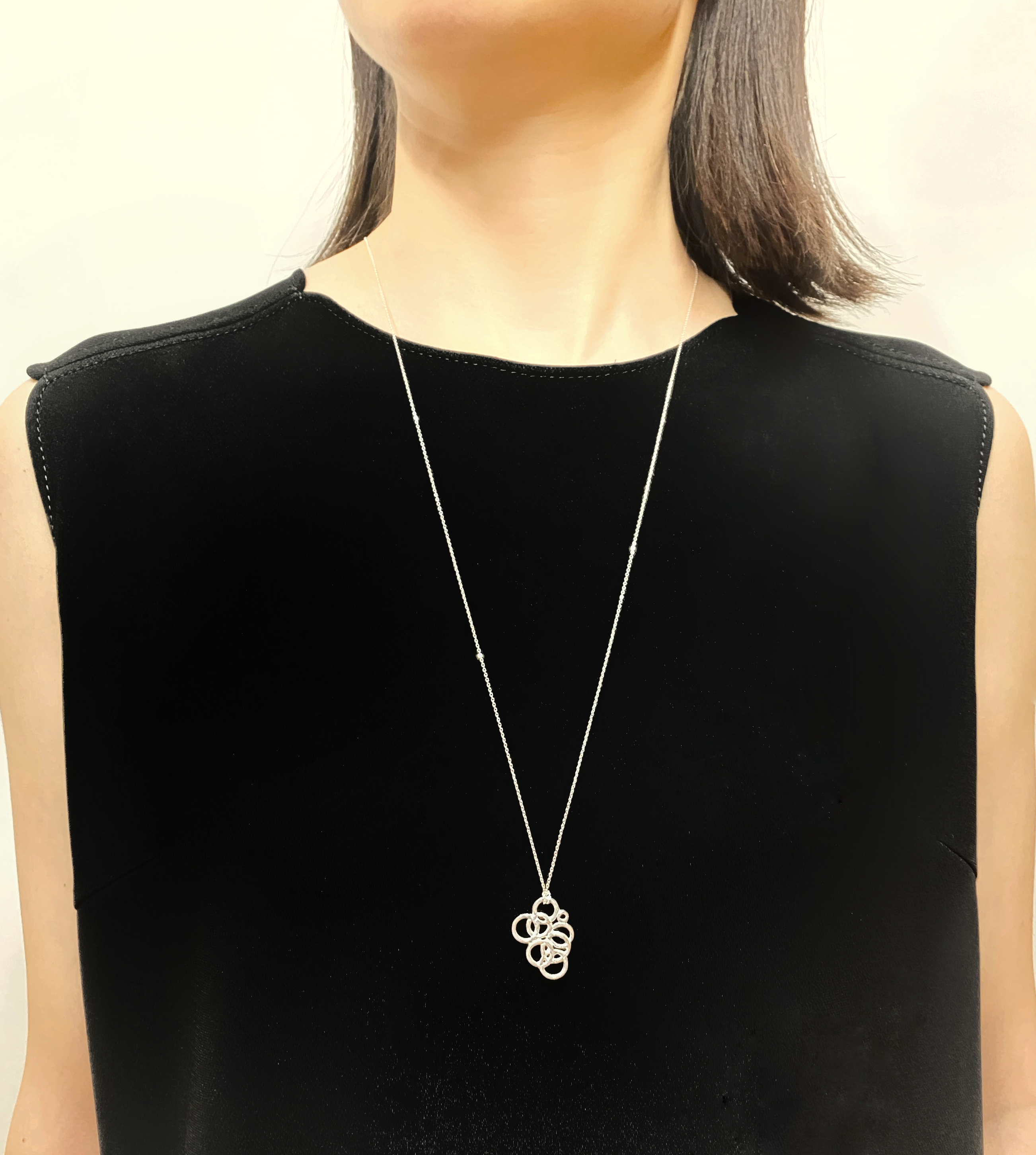 スパングル ネックレス L/シルバー