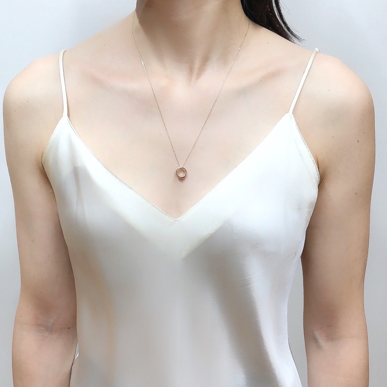 ドット ネックレス/シルバー K10ピンクゴールド