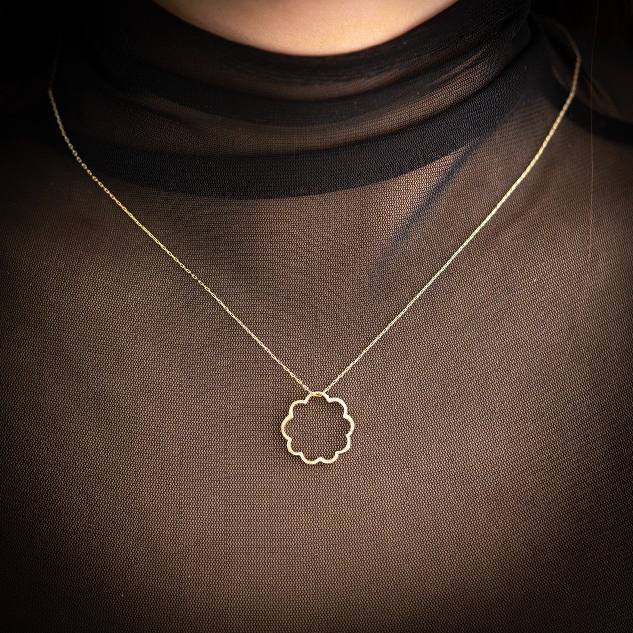 ミモザ ネックレス M/K10 ピンクゴールド