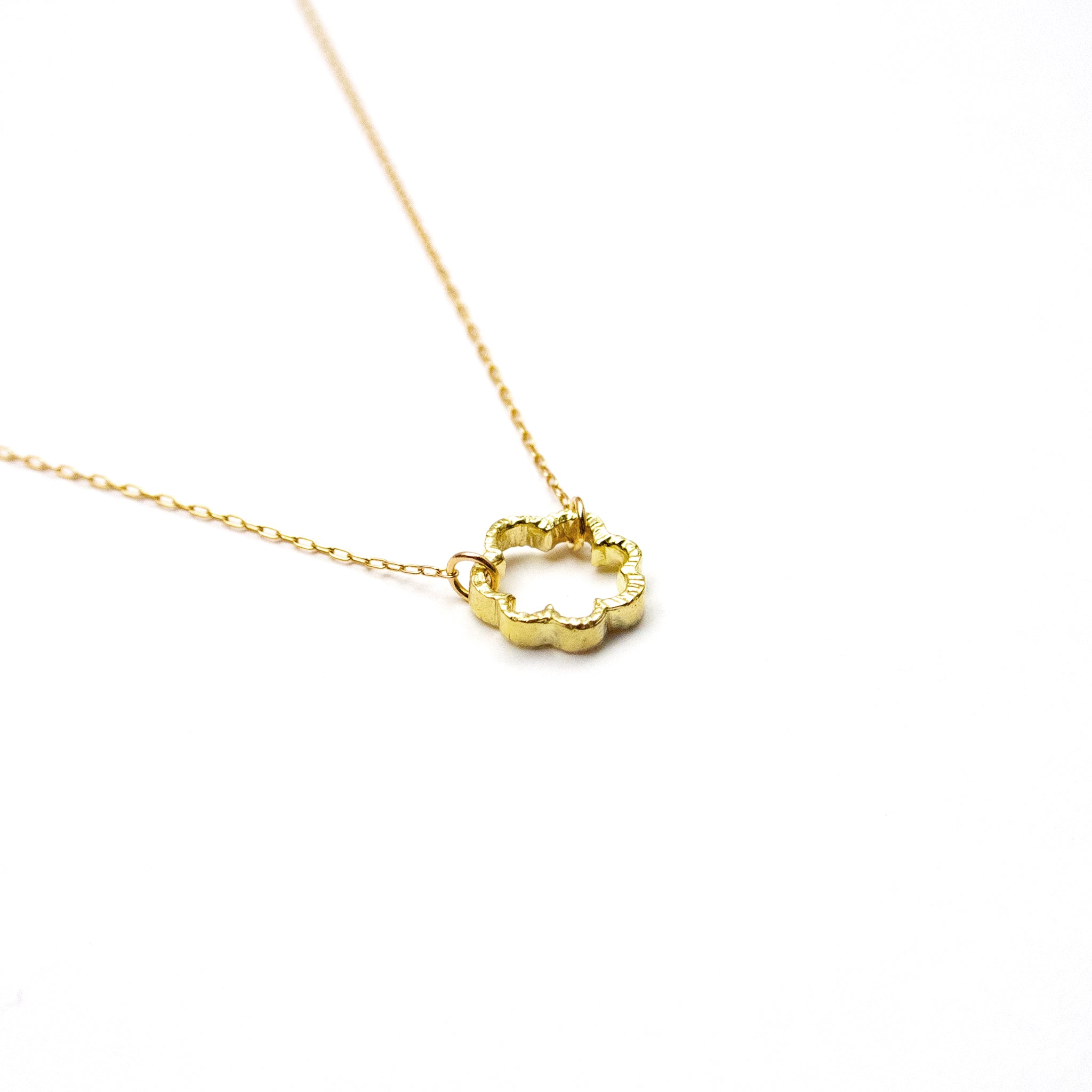 ミモザのワントップの18金イエローゴールドネックレス