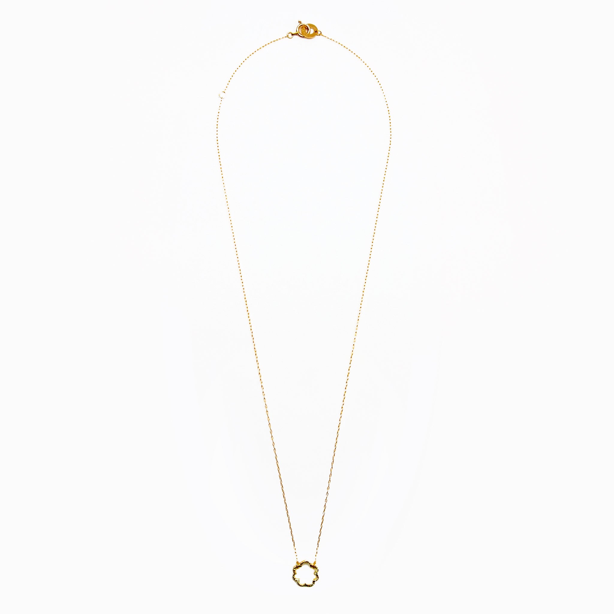 ミモザのワントップの18金イエローゴールドネックレス