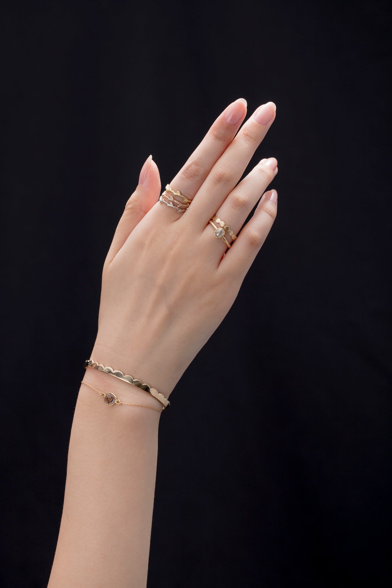 フラットポンデ リング／K10ピンクゴールド