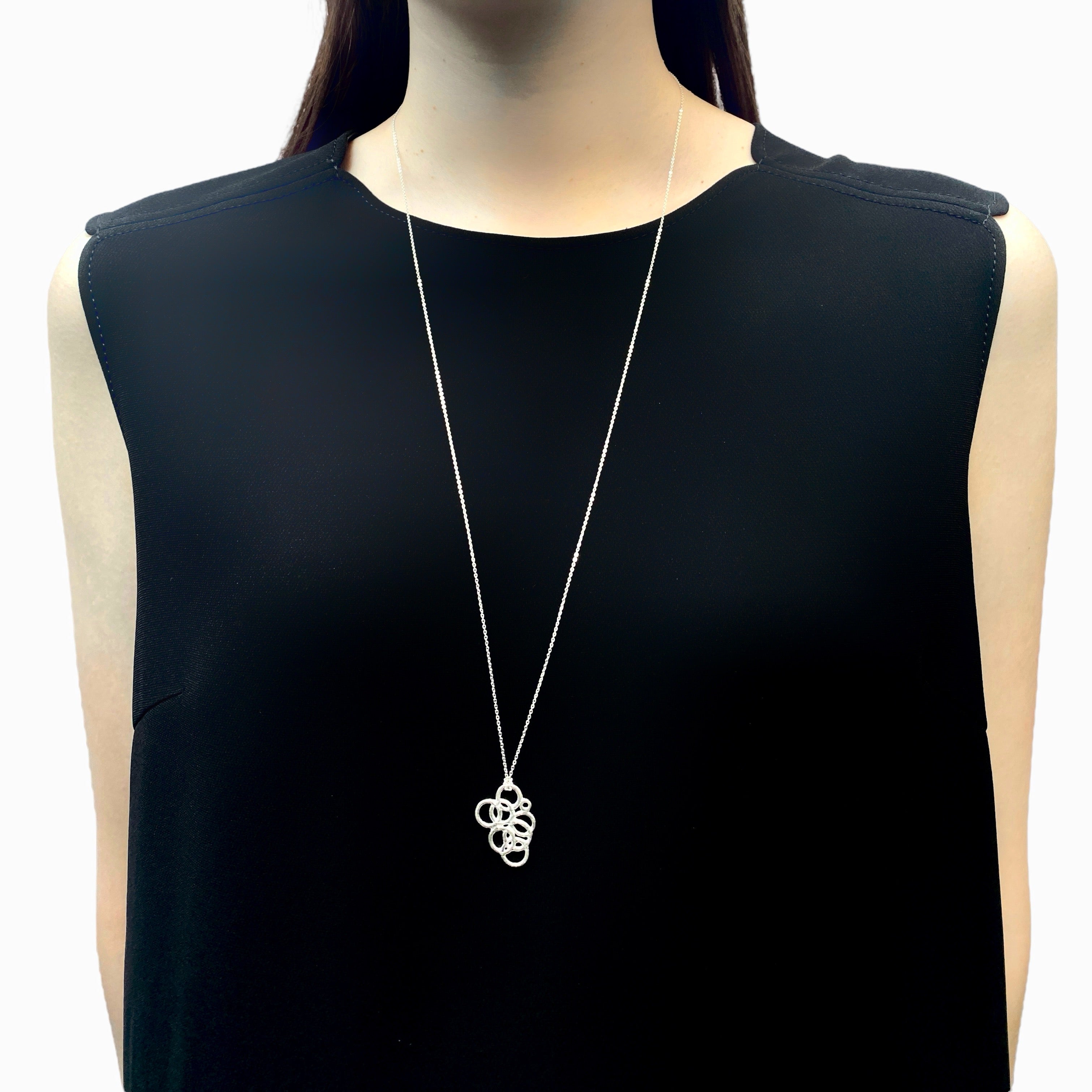 スパングル ネックレス L／シルバー