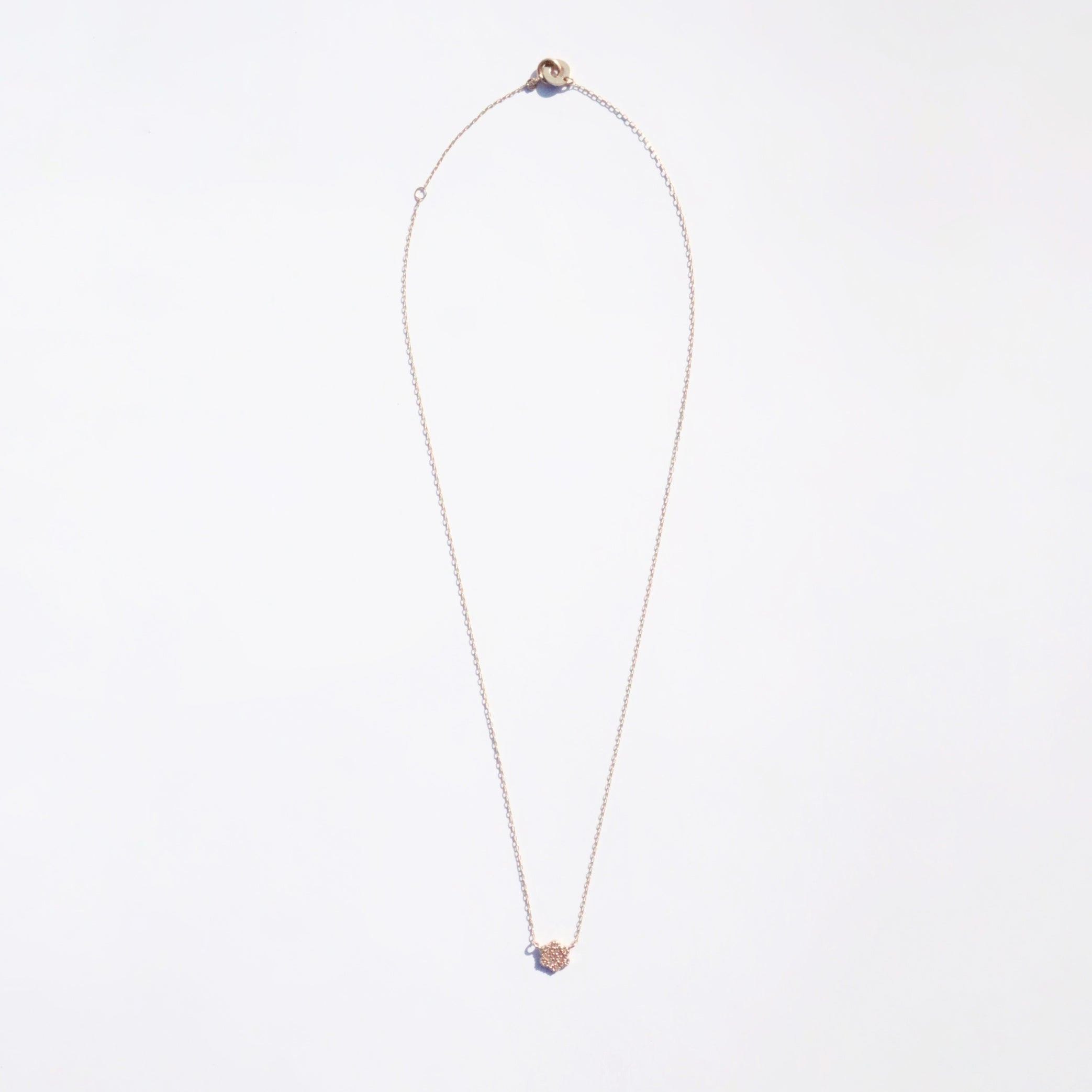 ミニミモザ パヴェダイヤモンドネックレス／K10ピンクゴールド