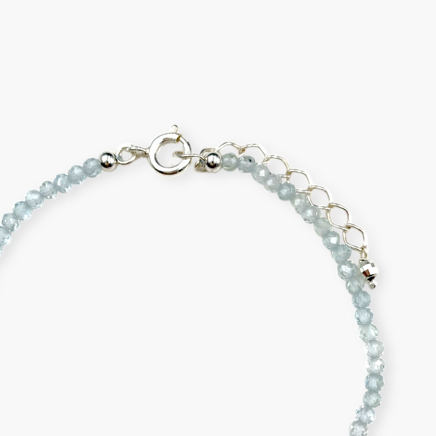 星付き天然石ブレスレット／シルバー／アクアマリン