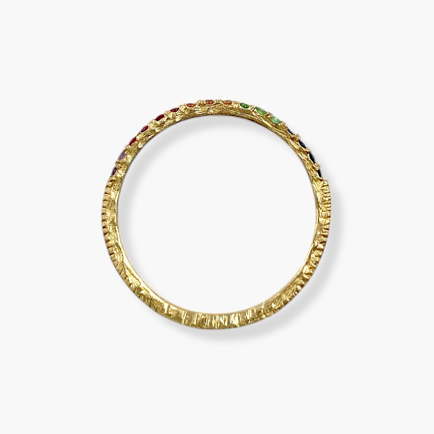 グリッター フラットリング マルチカラー／K10ピンクゴールド