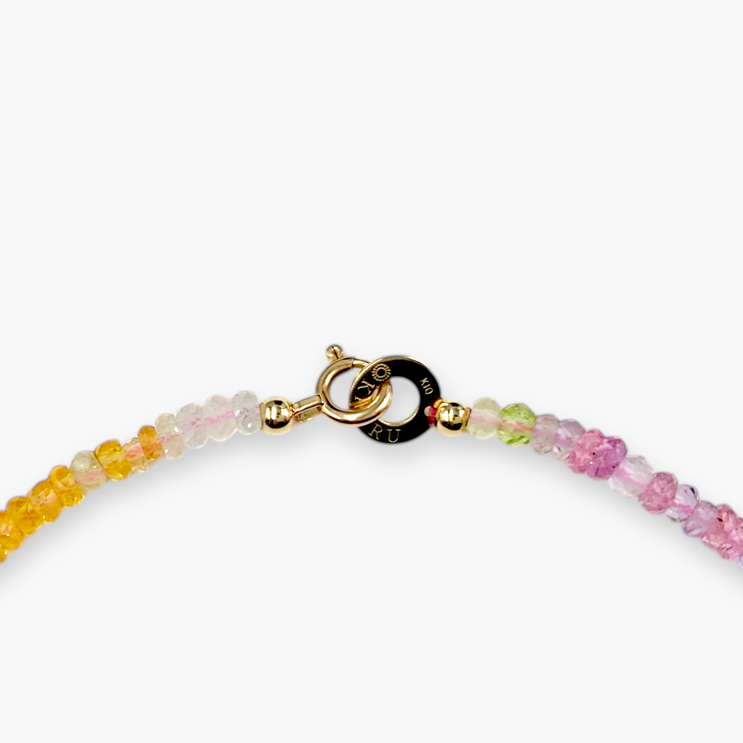 グリッター ネックレス L マルチカラー／K10ピンクゴールド