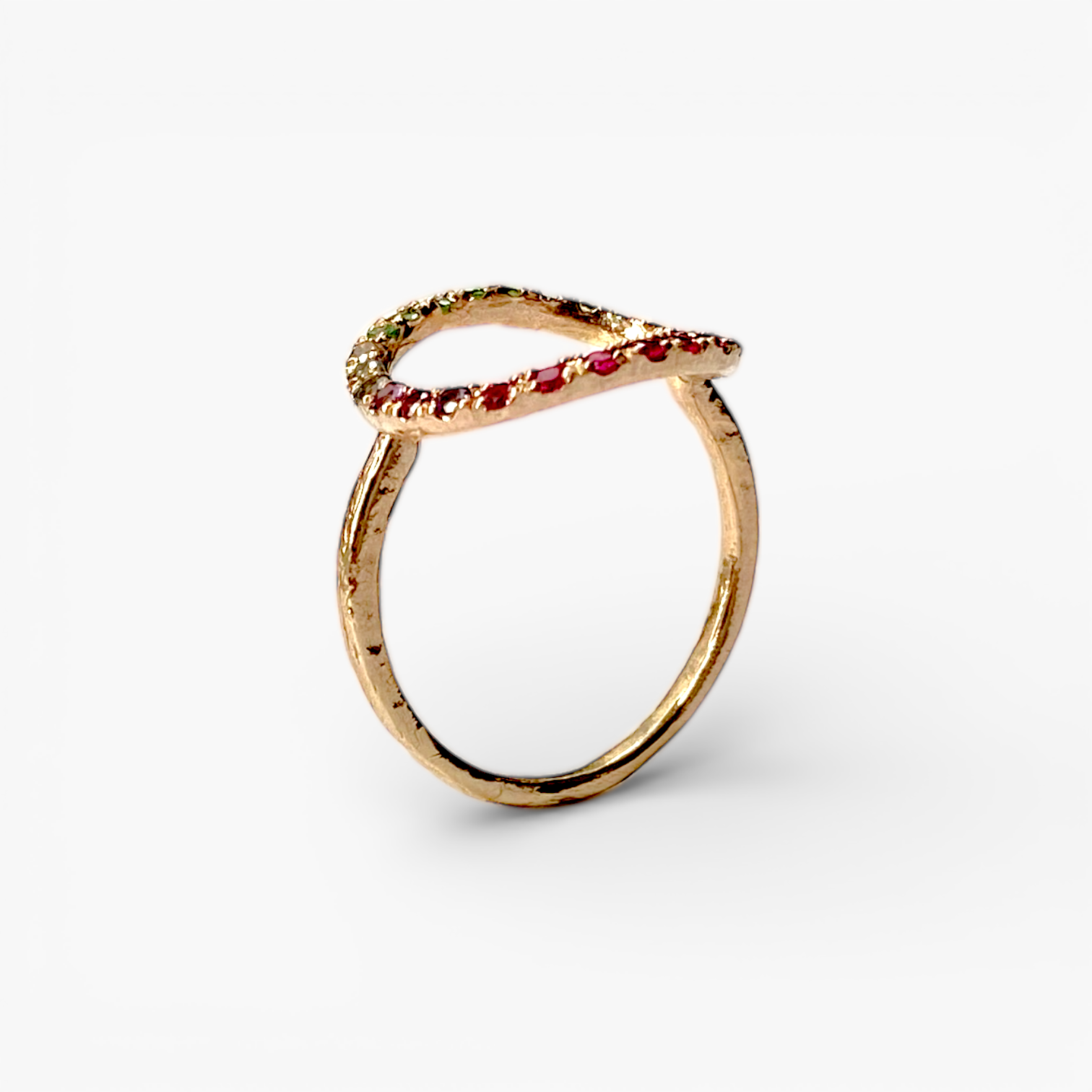 グリッター ラウンドリング マルチカラー／K10ピンクゴールド