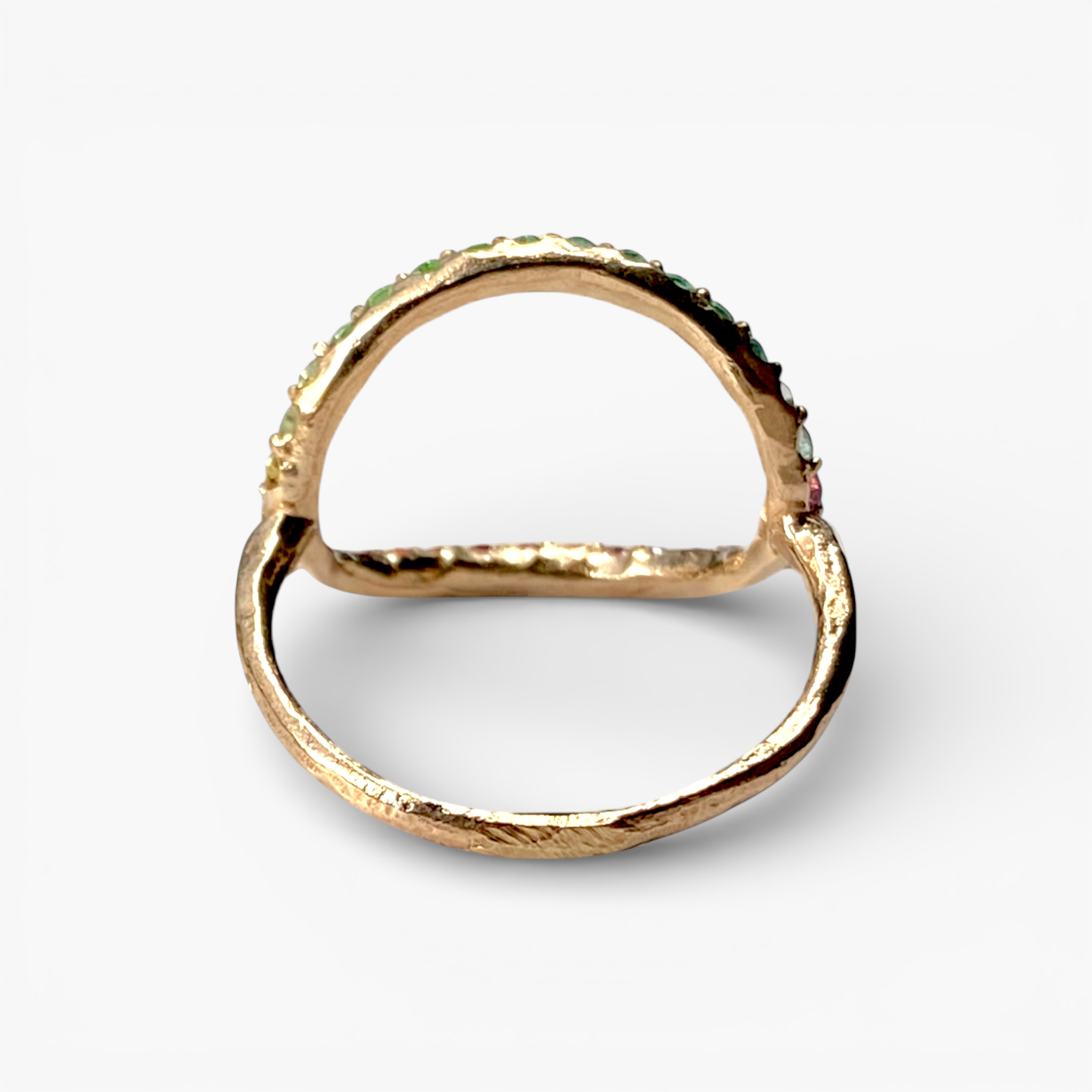 グリッター オーバルリング マルチカラー／K10ピンクゴールド