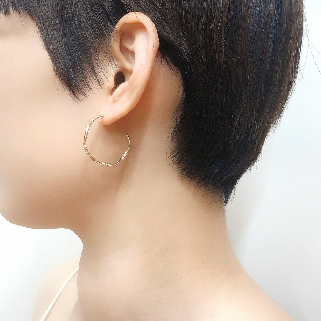 MY BASE earrings /K10 pink gold