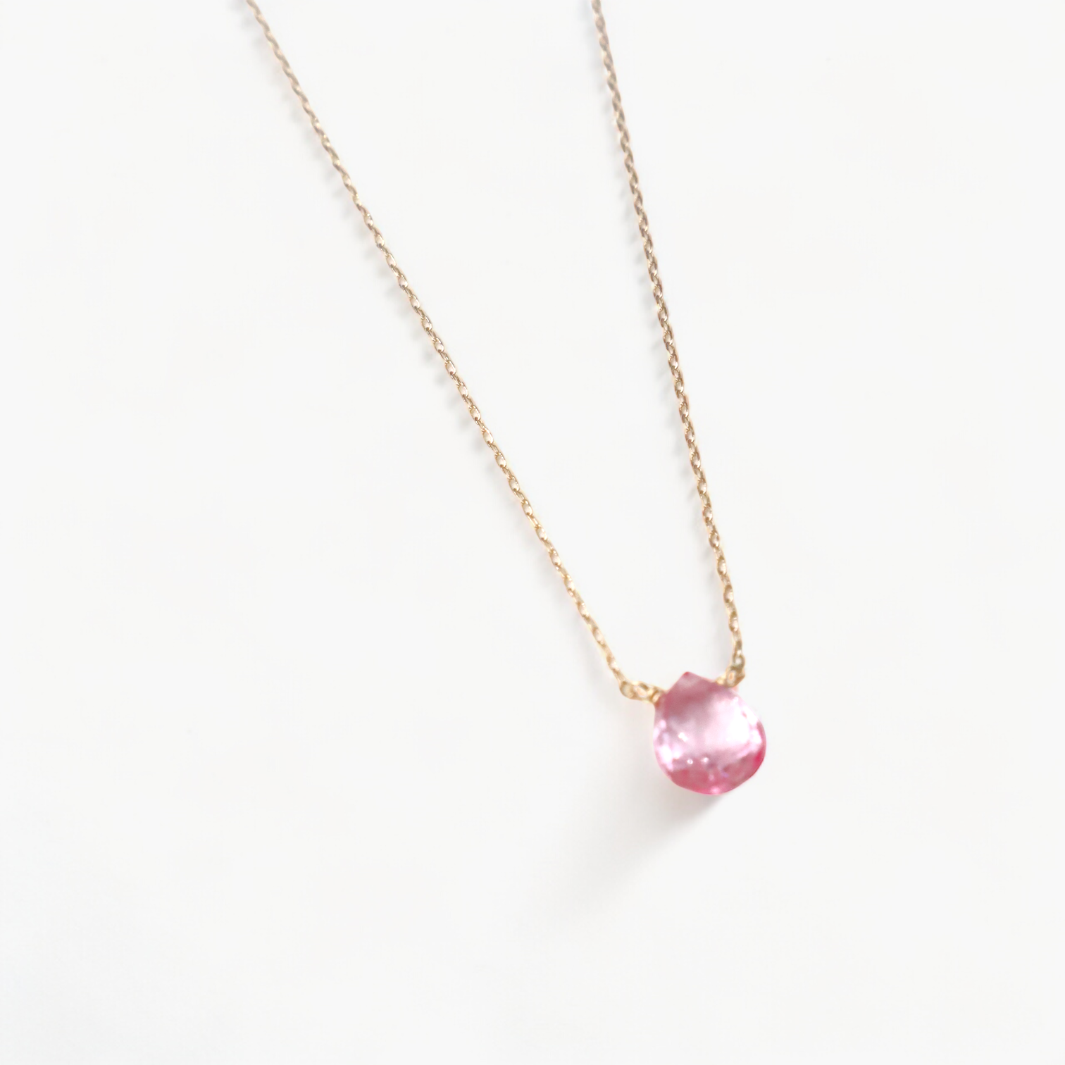 Natural stone necklace/pink topaz