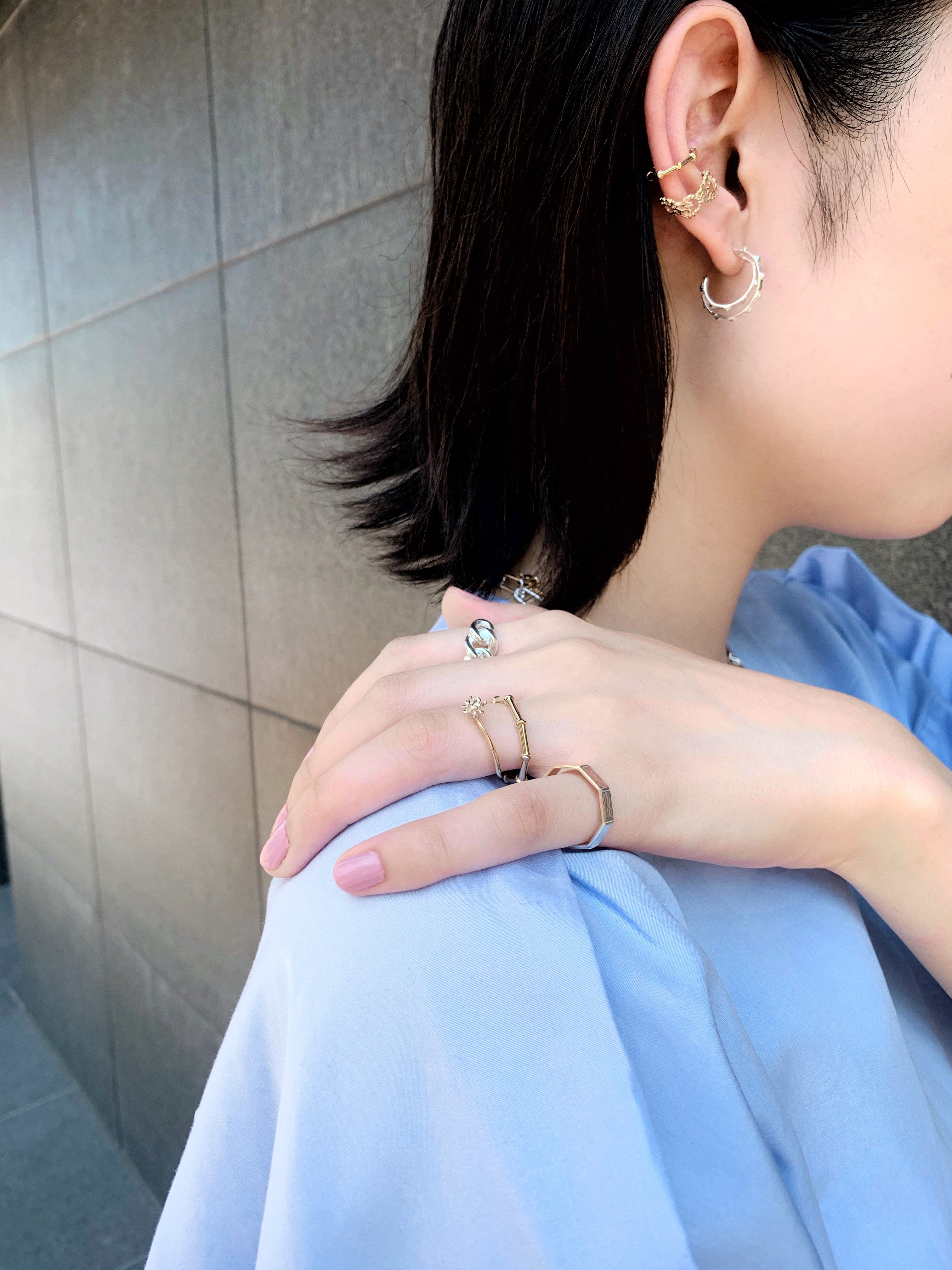 Stardust ring/K10 pink gold