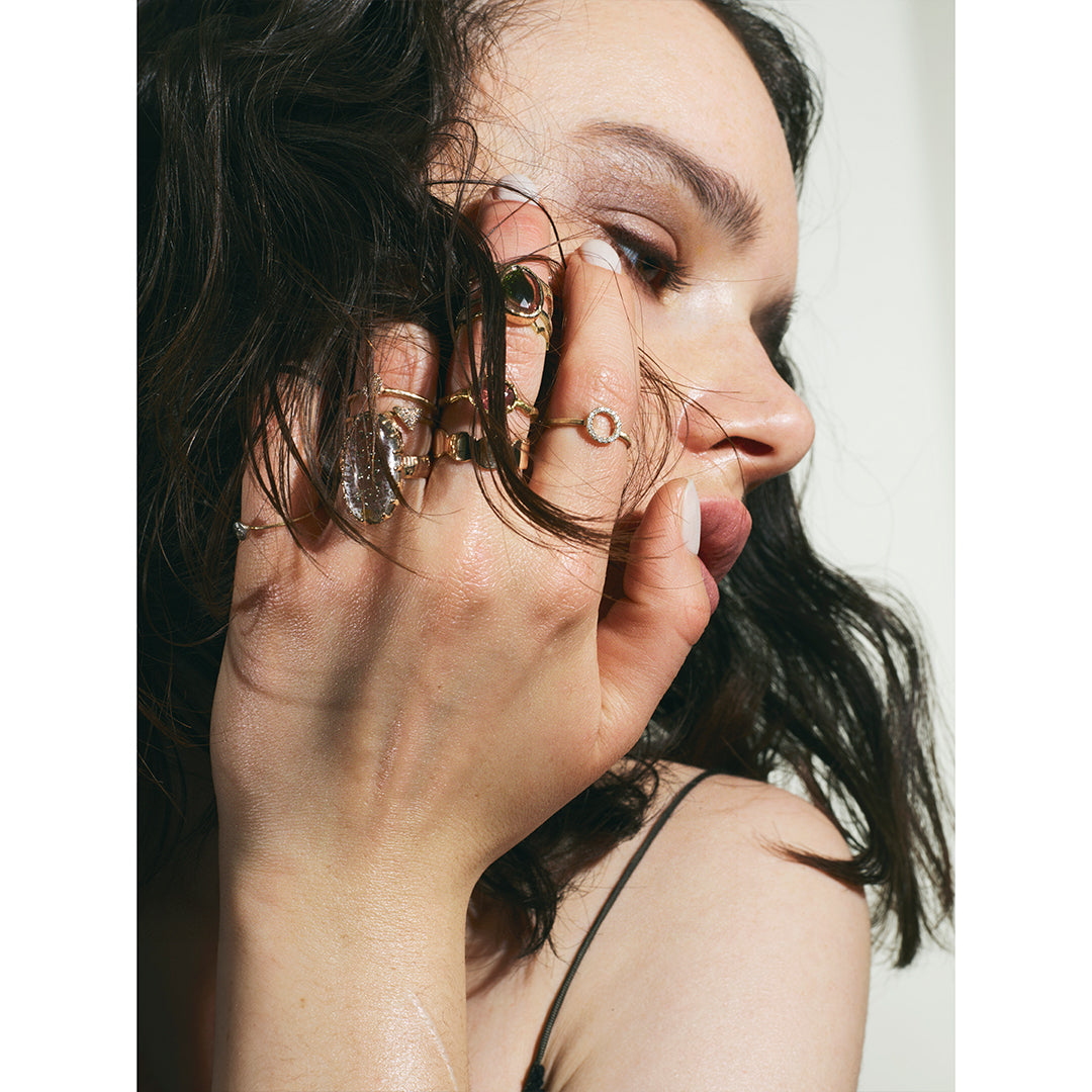 Round 4 Diamond Ring/K10 Pink Gold