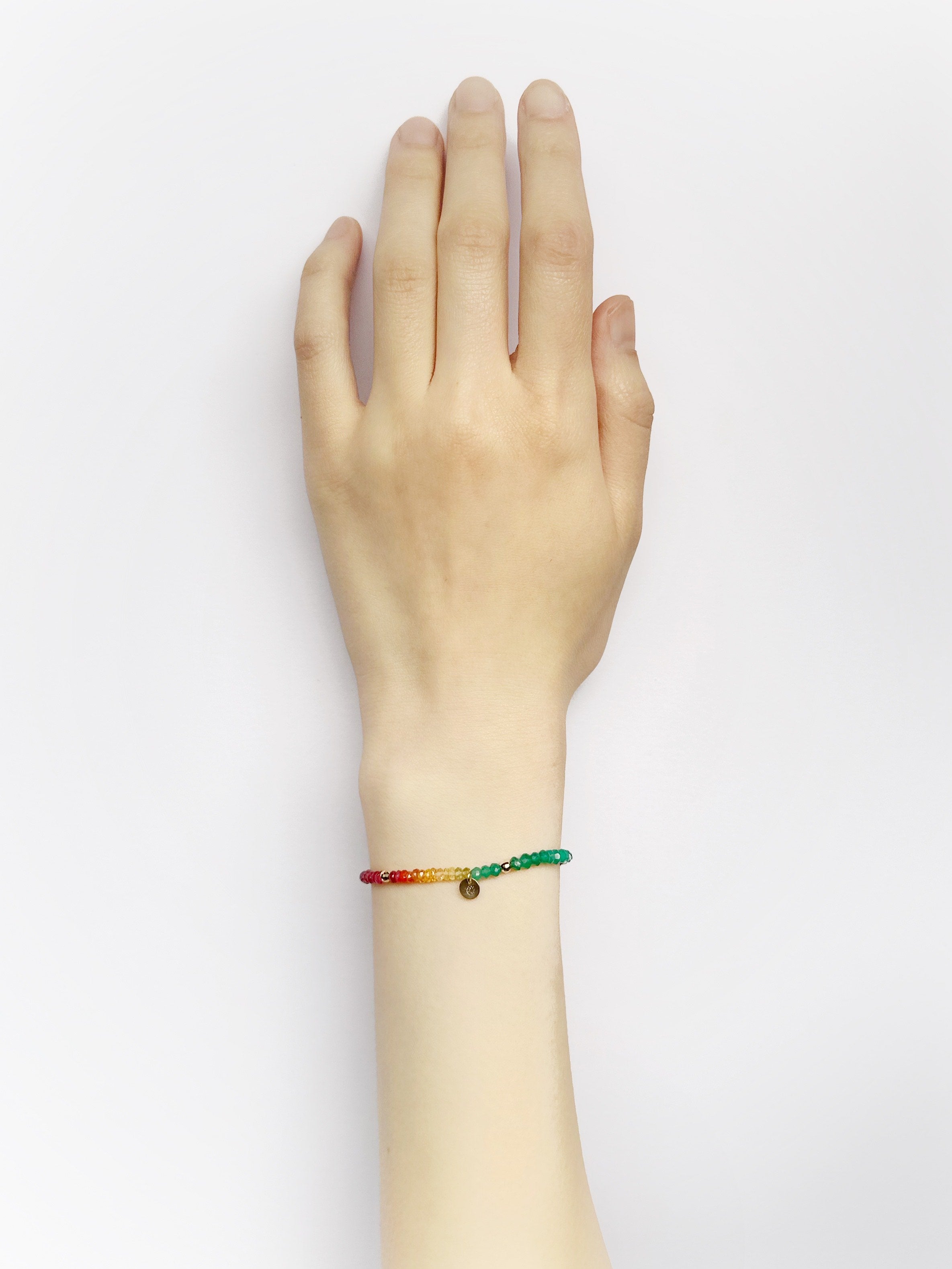 グリッター ブレスレット L マルチカラー／K10ピンクゴールド