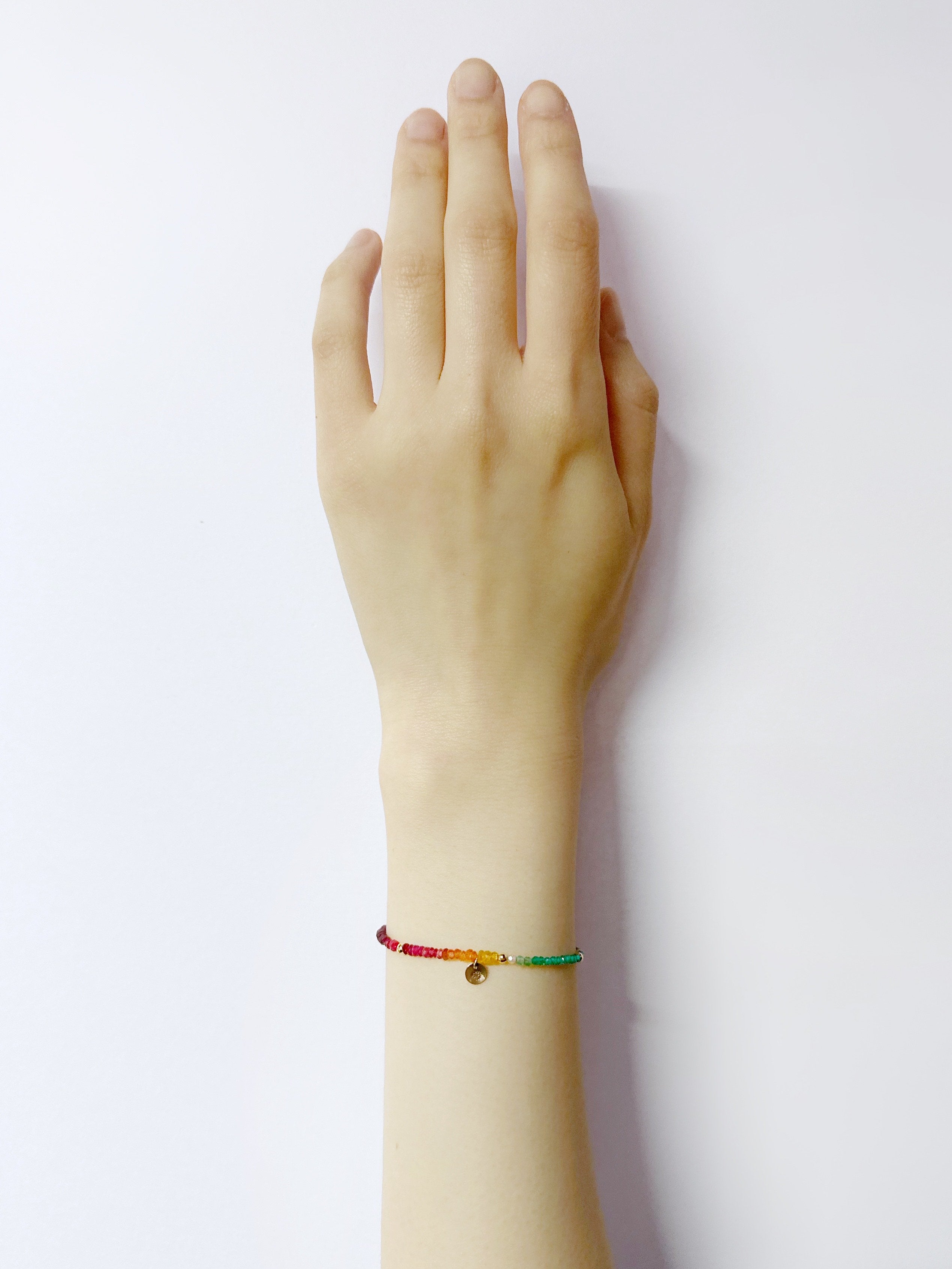 グリッター ブレスレット S マルチカラー／K10ピンクゴールド