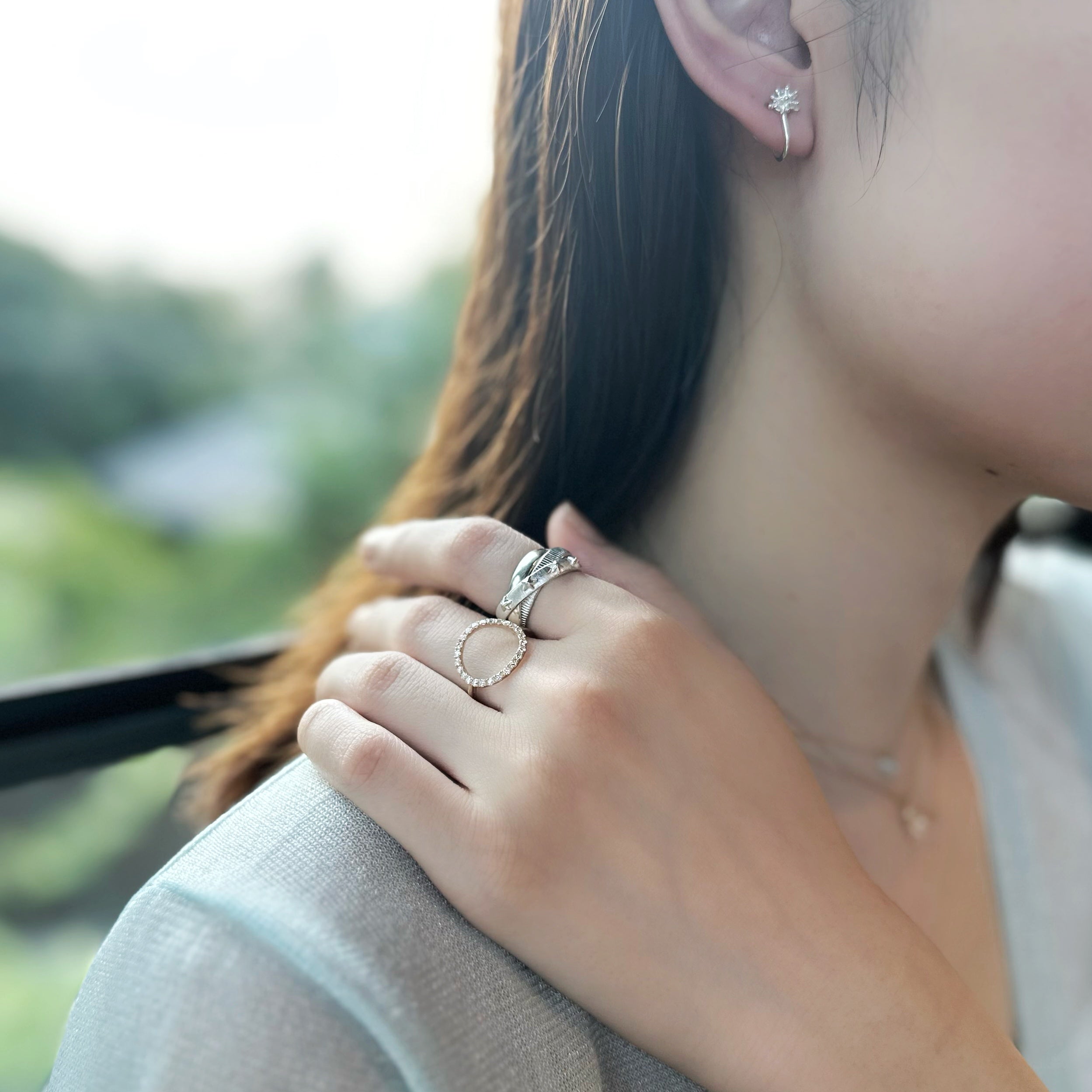 [Made to order] Round full diamond ring/K10 pink gold