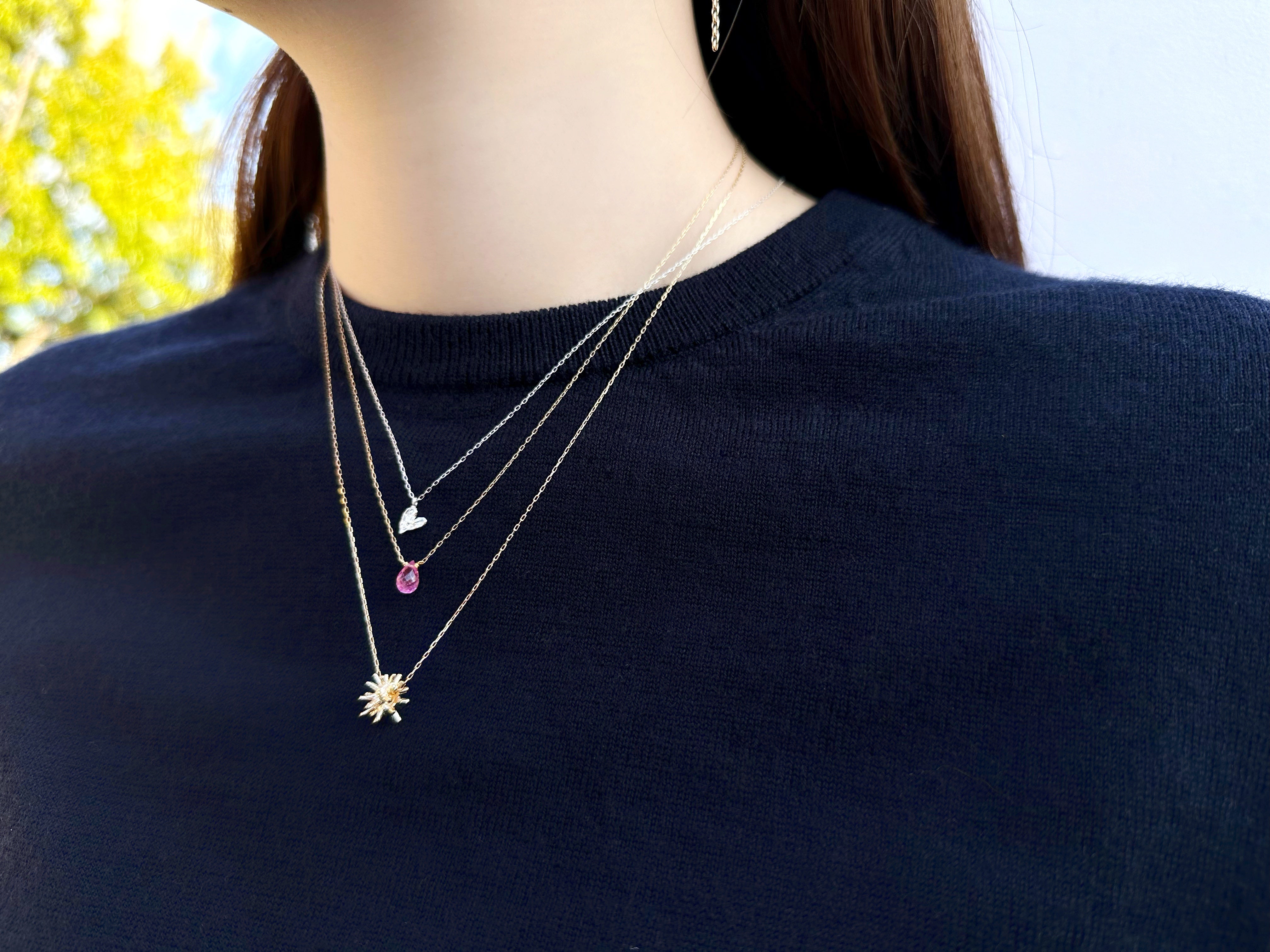 Natural stone necklace/pink topaz