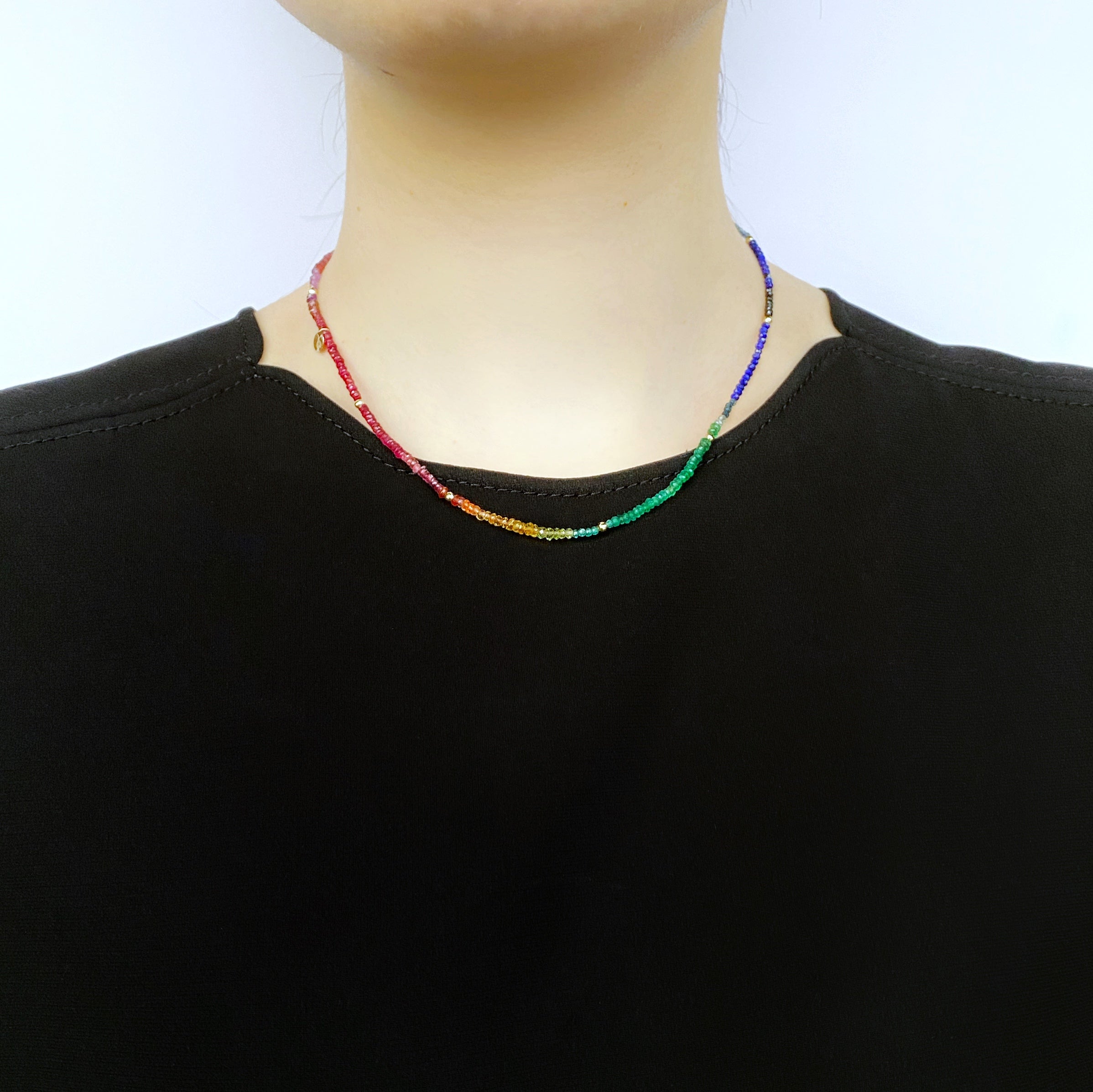 グリッター ネックレス S マルチカラー/K10ピンクゴールド