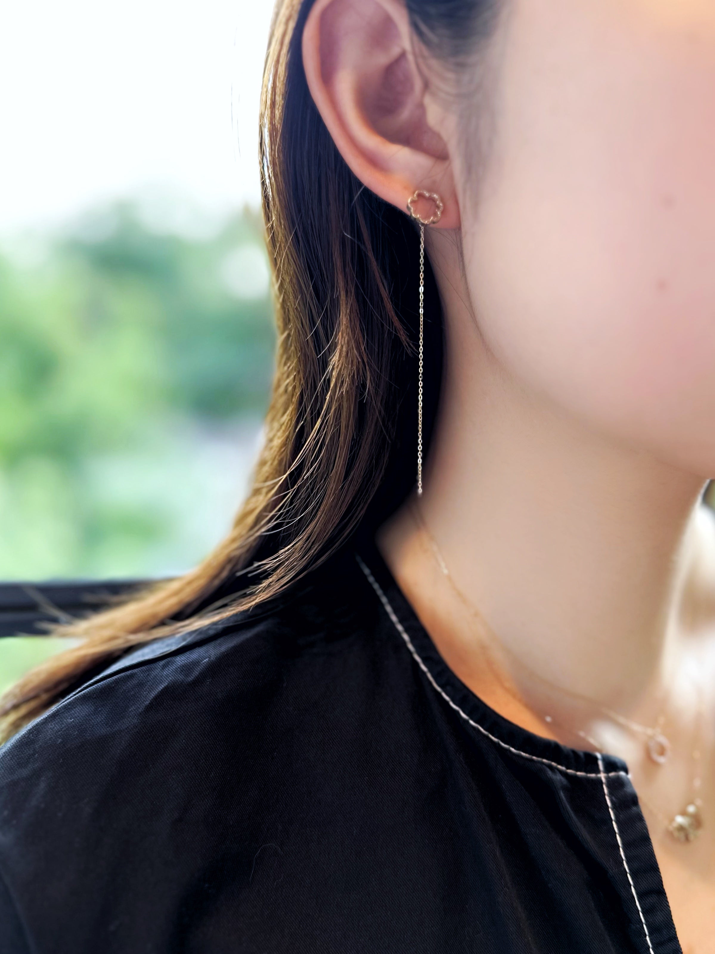 【Online Store限定】チェーンキャッチ(片耳)／K10 ピンクゴールド