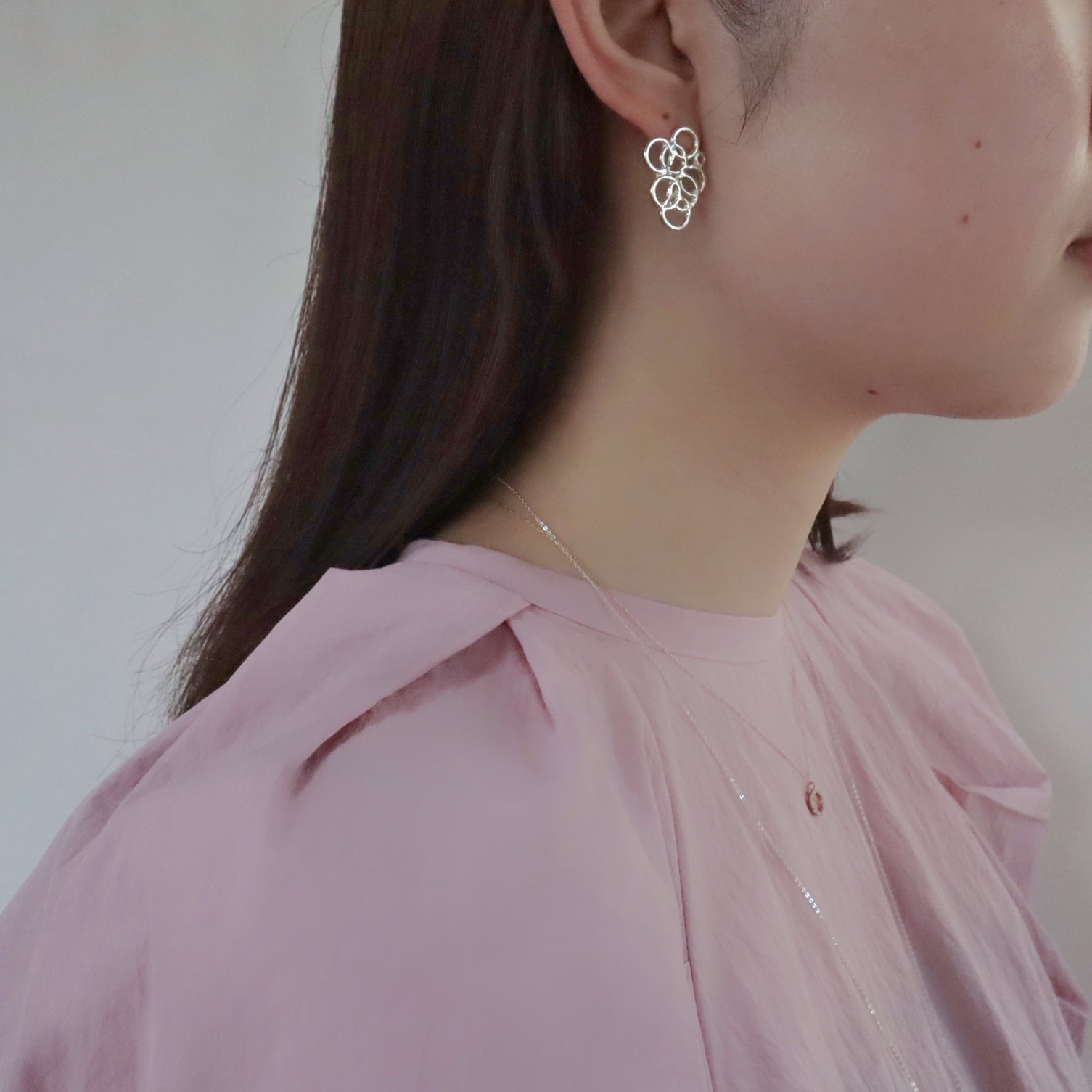 スパングル ピアス L／シルバー
