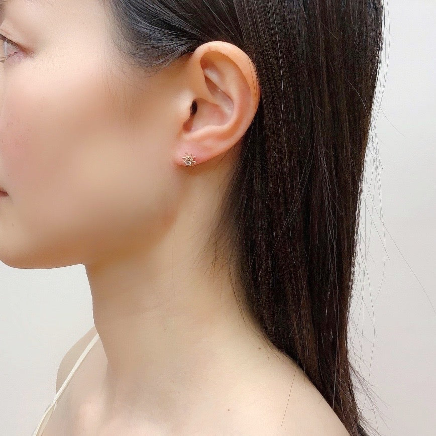 【受注生産】ネオスターダストピアスダイヤモンド(両耳)／K10ピンクゴールド