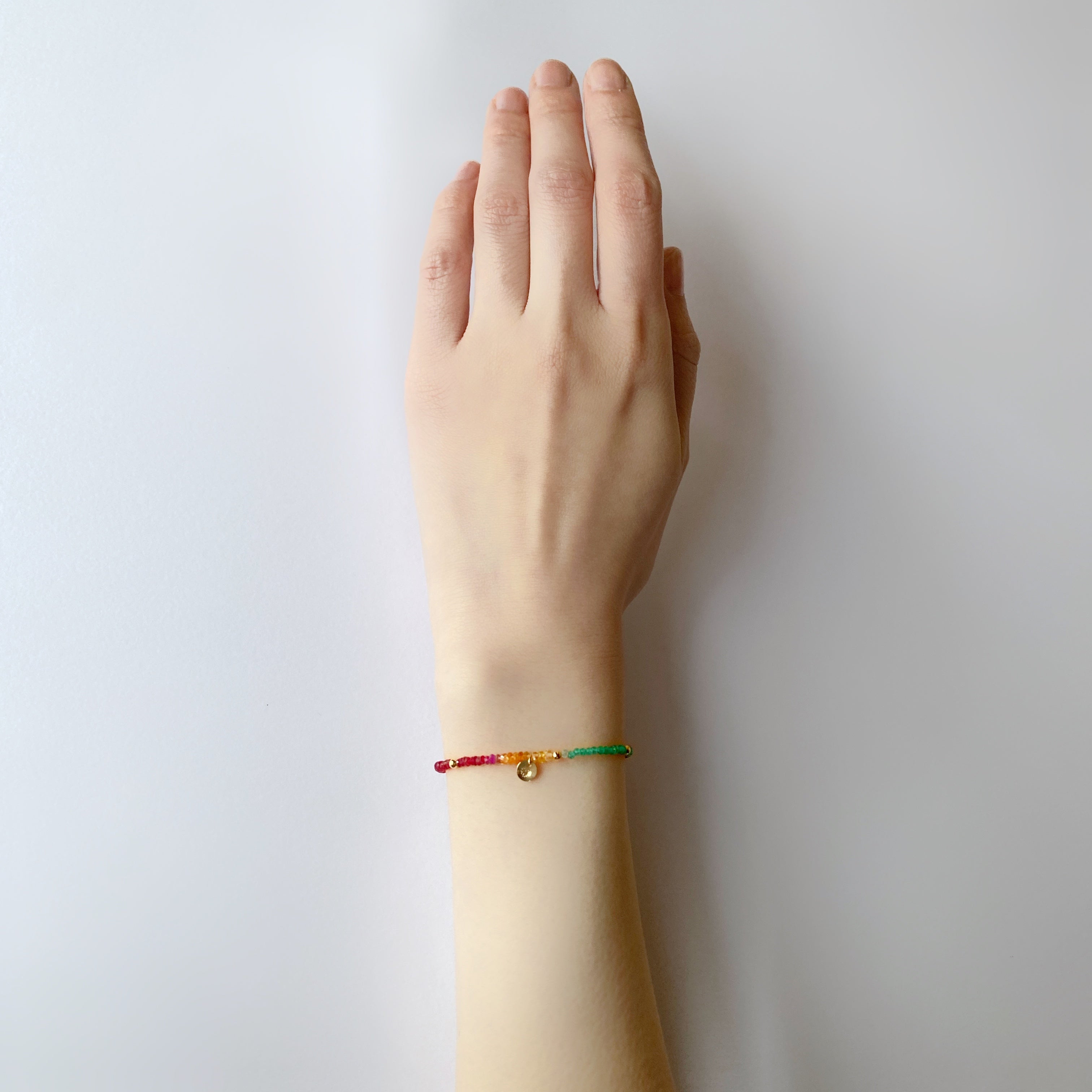 グリッター ブレスレット S マルチカラー／K10ピンクゴールド