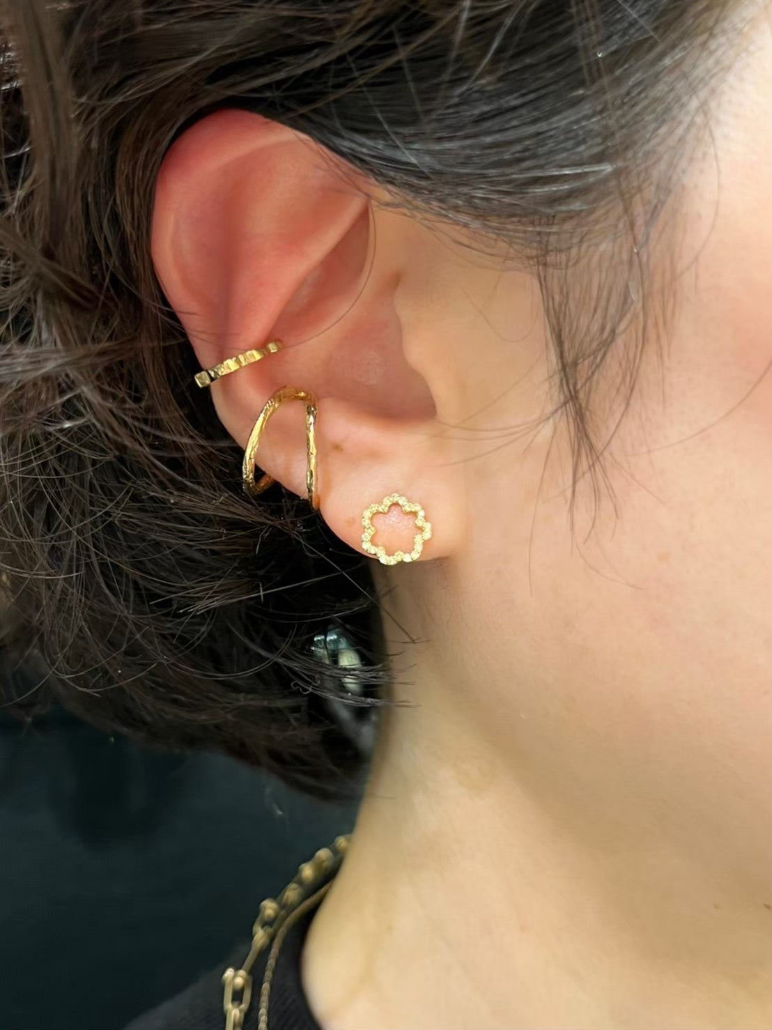 Helix ear cuff/K10 pink gold