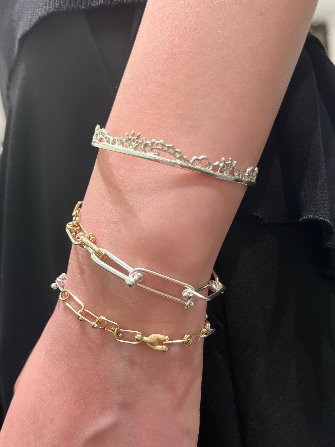 [Made to order] Braid bracelet/silver/K10 pink gold