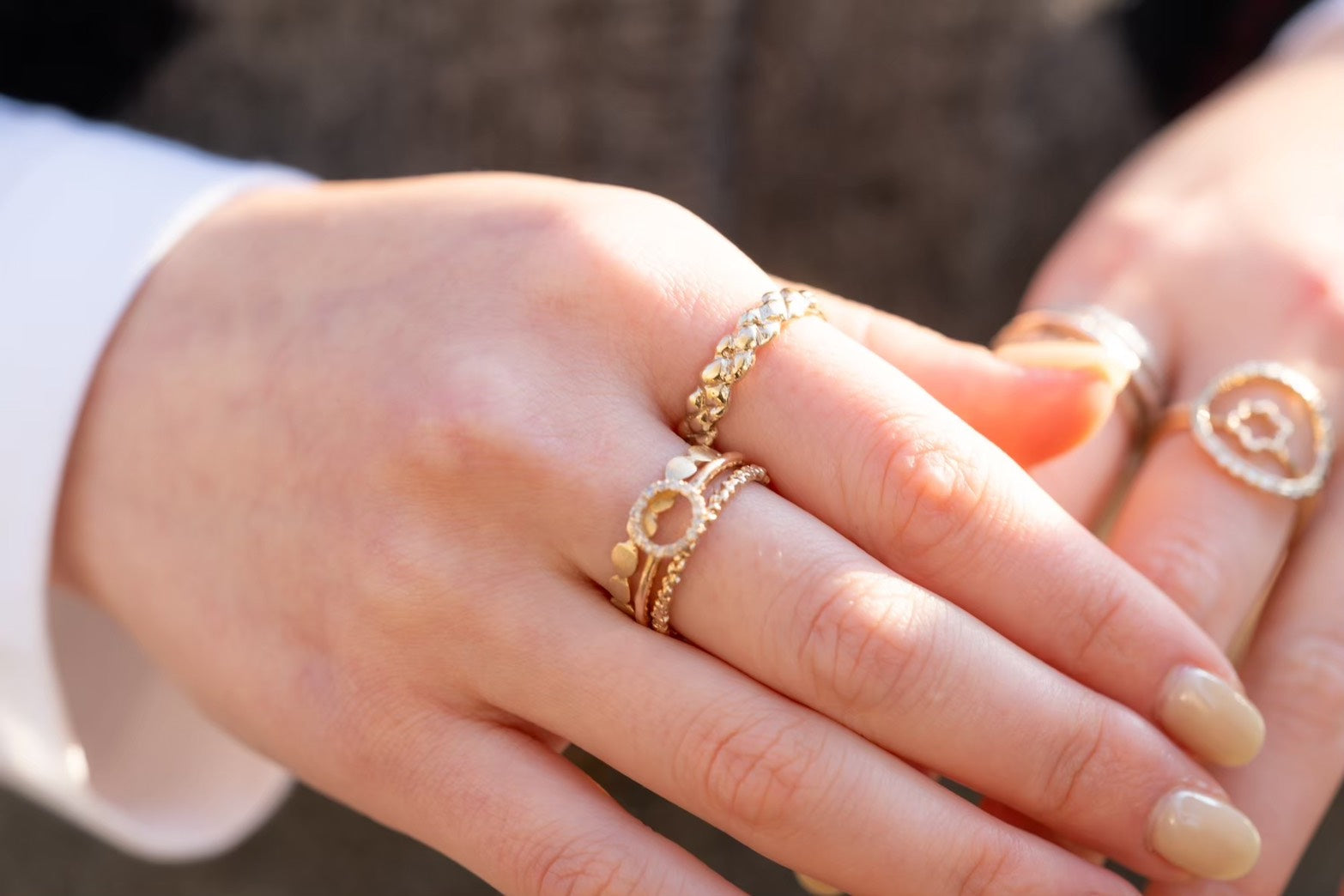 Round 4 Diamond Ring/K10 Pink Gold