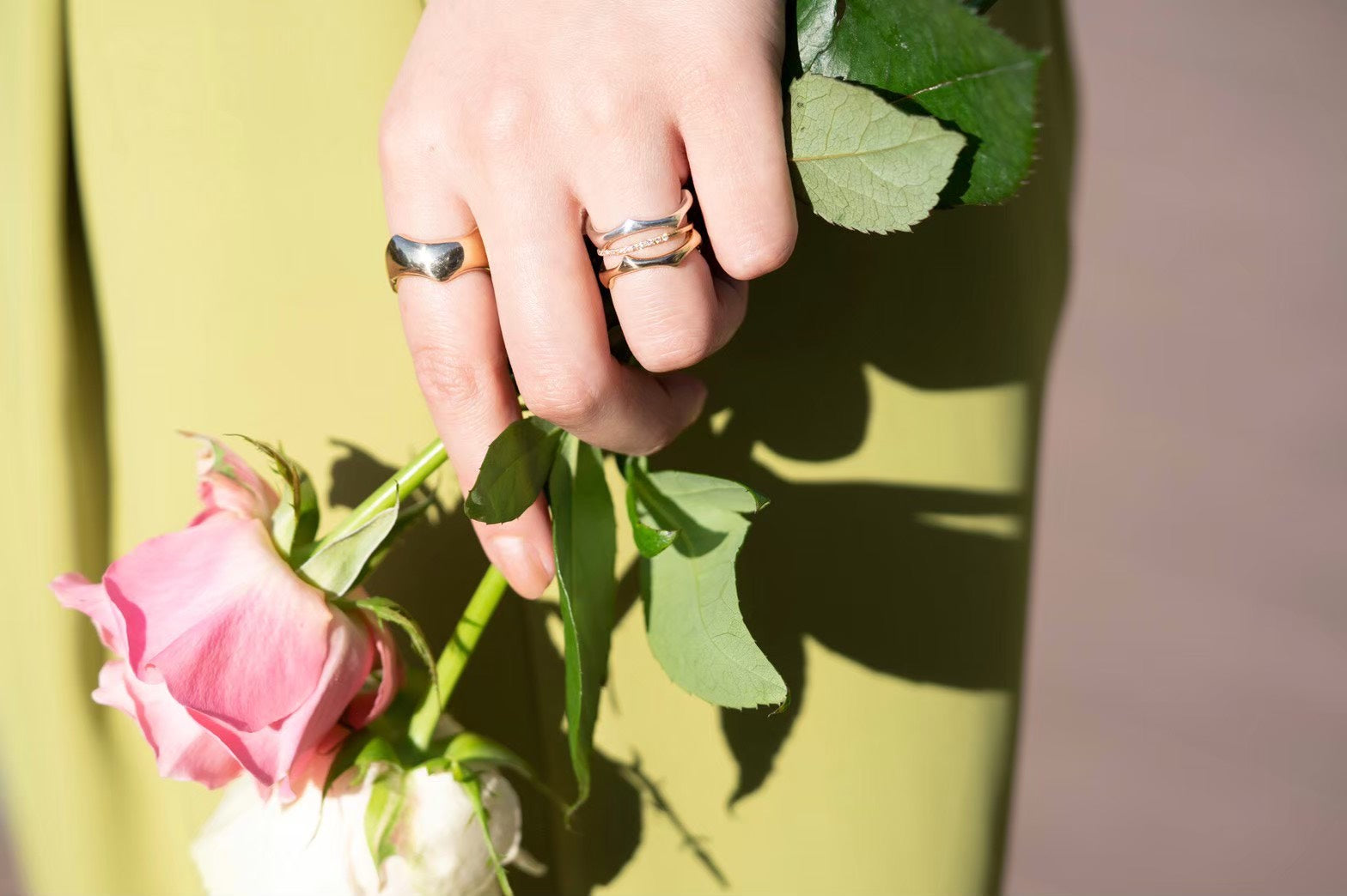 Rose ring S/K10 pink gold