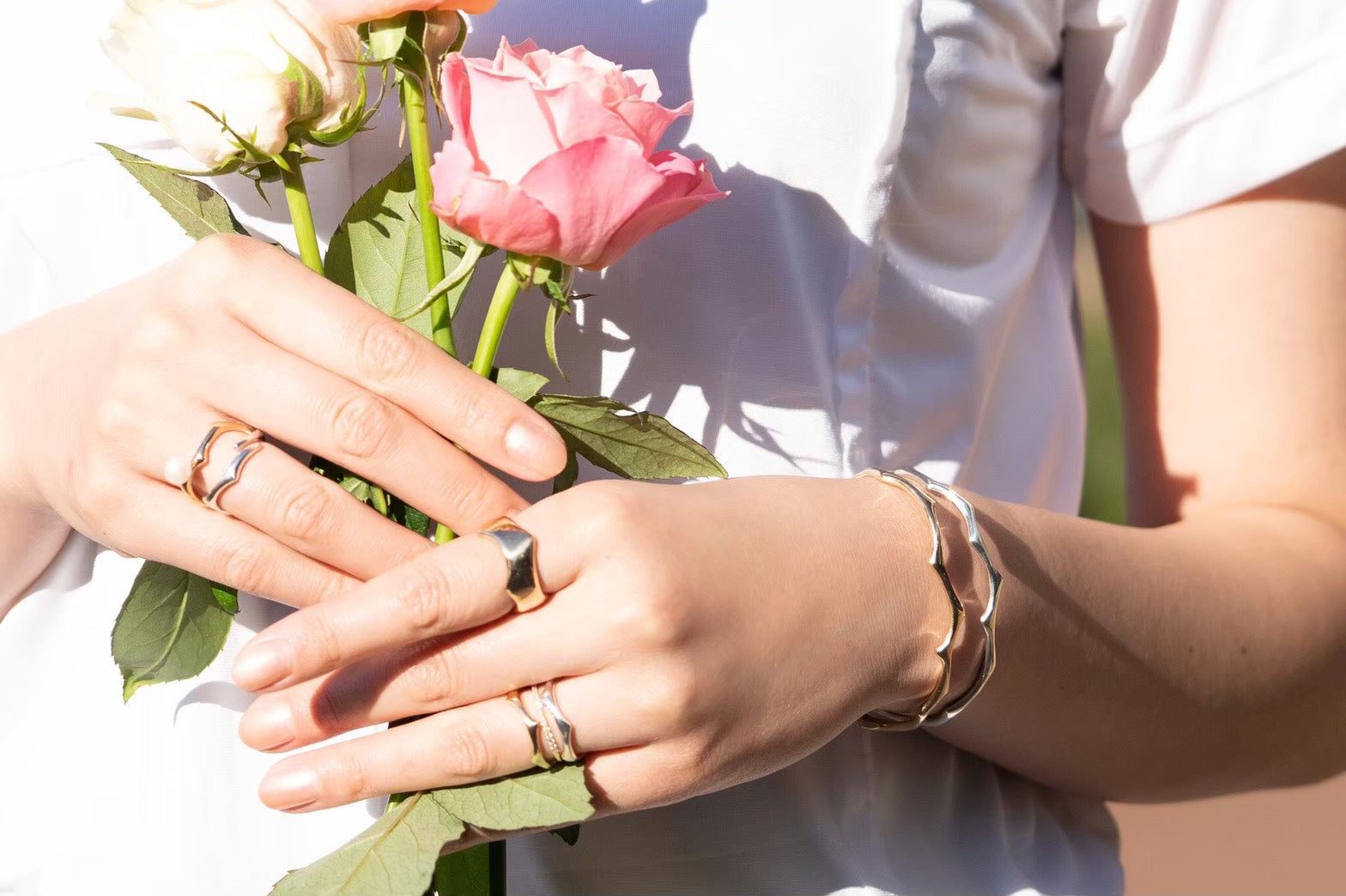 Rose ring S/K10 pink gold