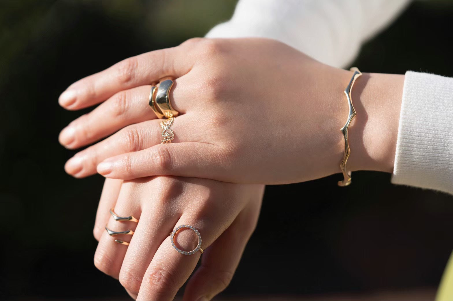 Swatow ring/K10 pink gold