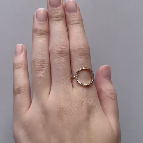 Round ring/K10 pink gold