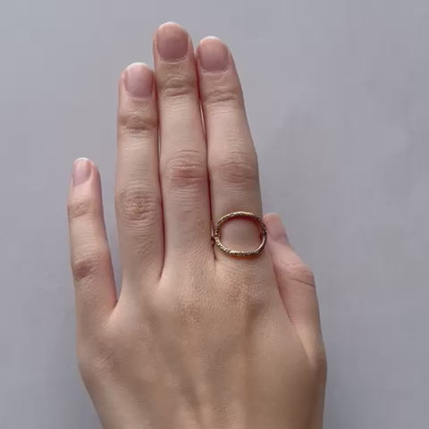 Round ring/K10 pink gold