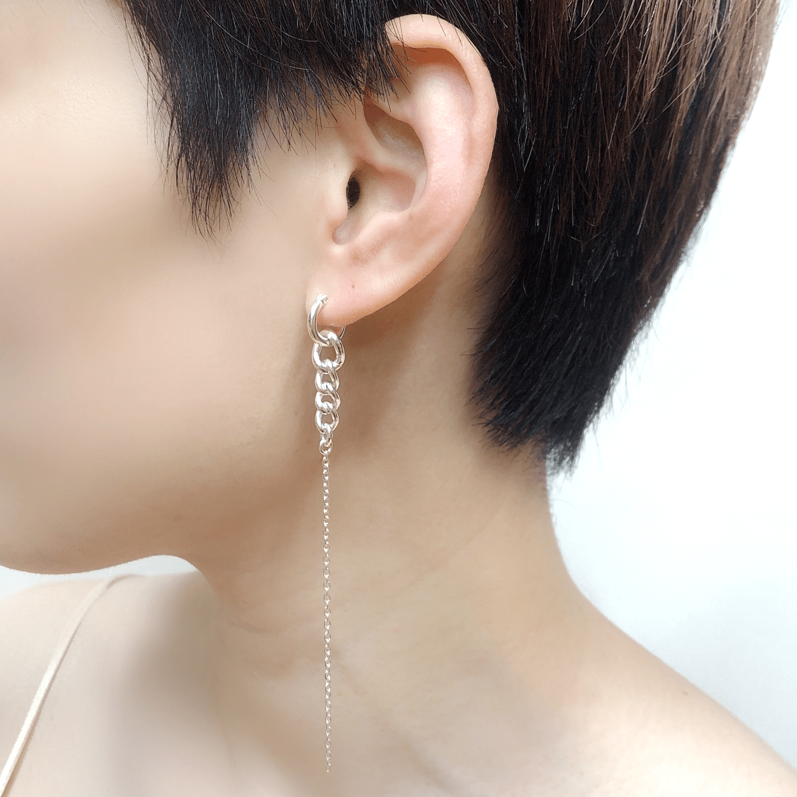 モデロ チェーンピアス L／シルバー