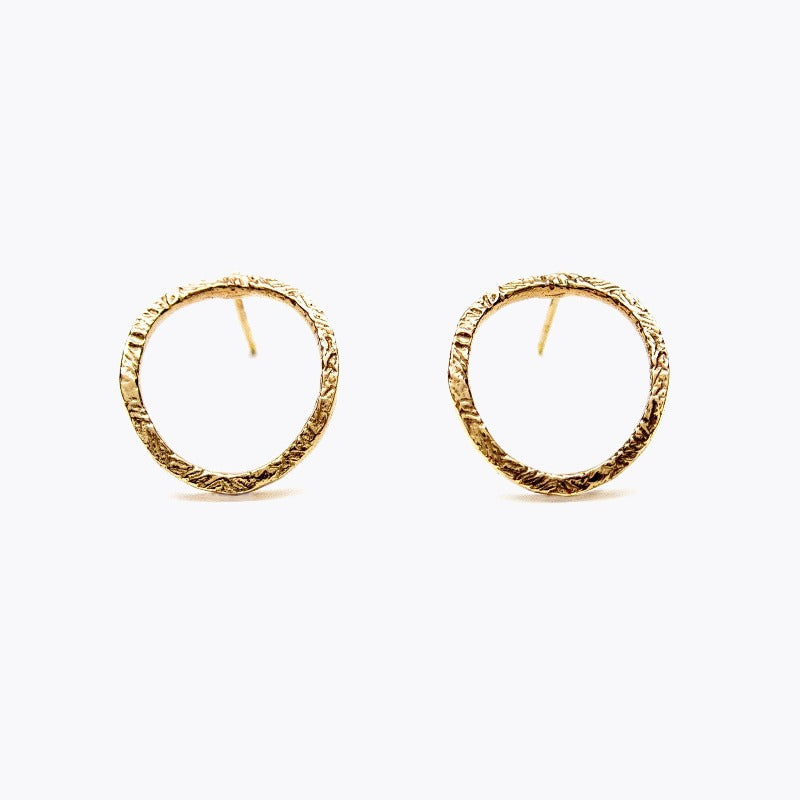 Round earrings/K10 pink gold