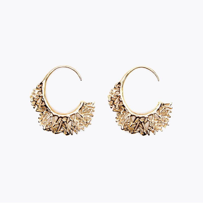 [Made to order] Tribal lace earrings S/K10 pink gold