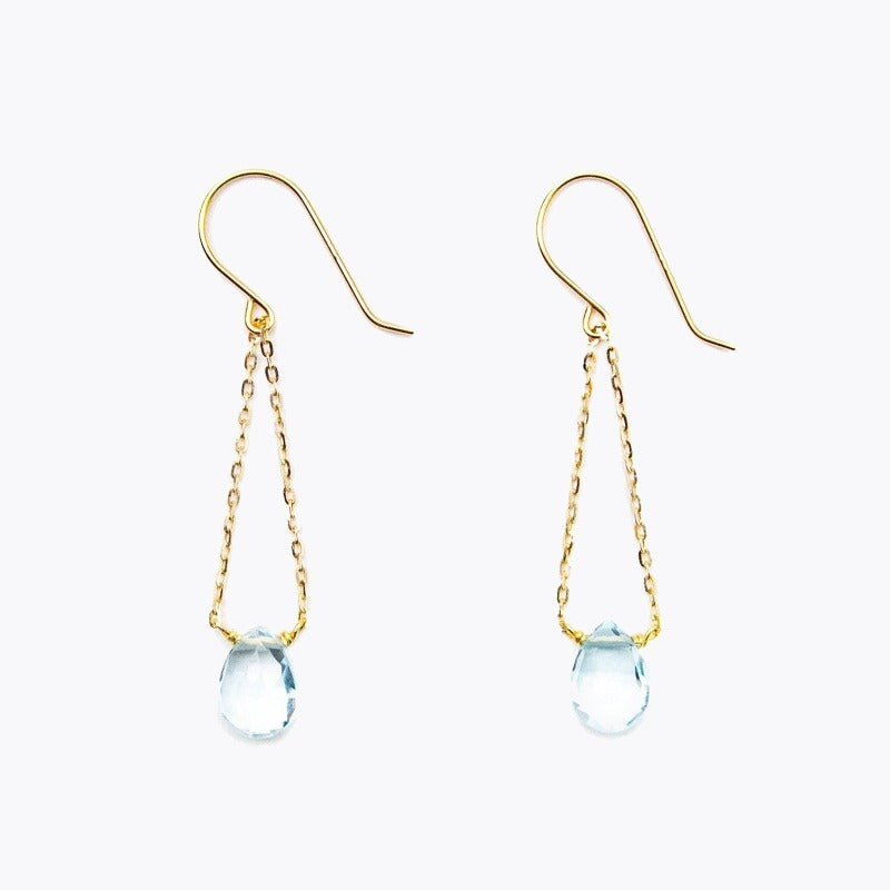 [Online Store Limited] Natural Stone Earrings / Blue Topaz