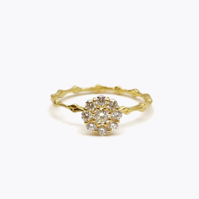 【订做】我的宝花钻石戒指/K18黄金