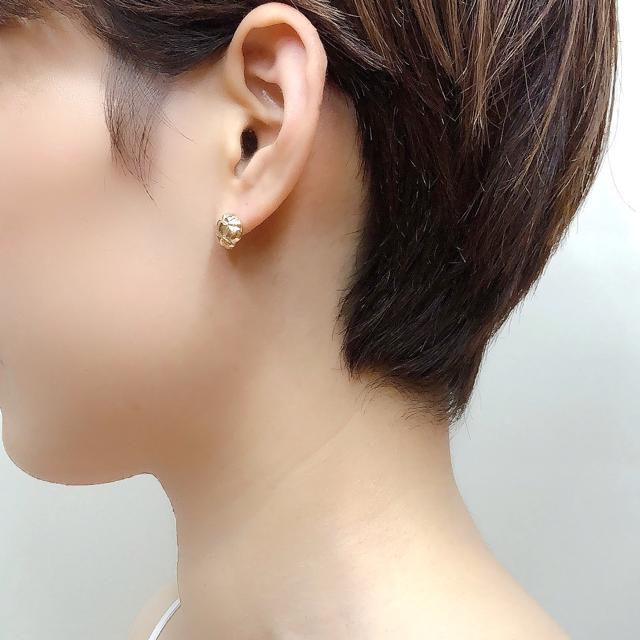 Crossing earrings/K10 pink gold