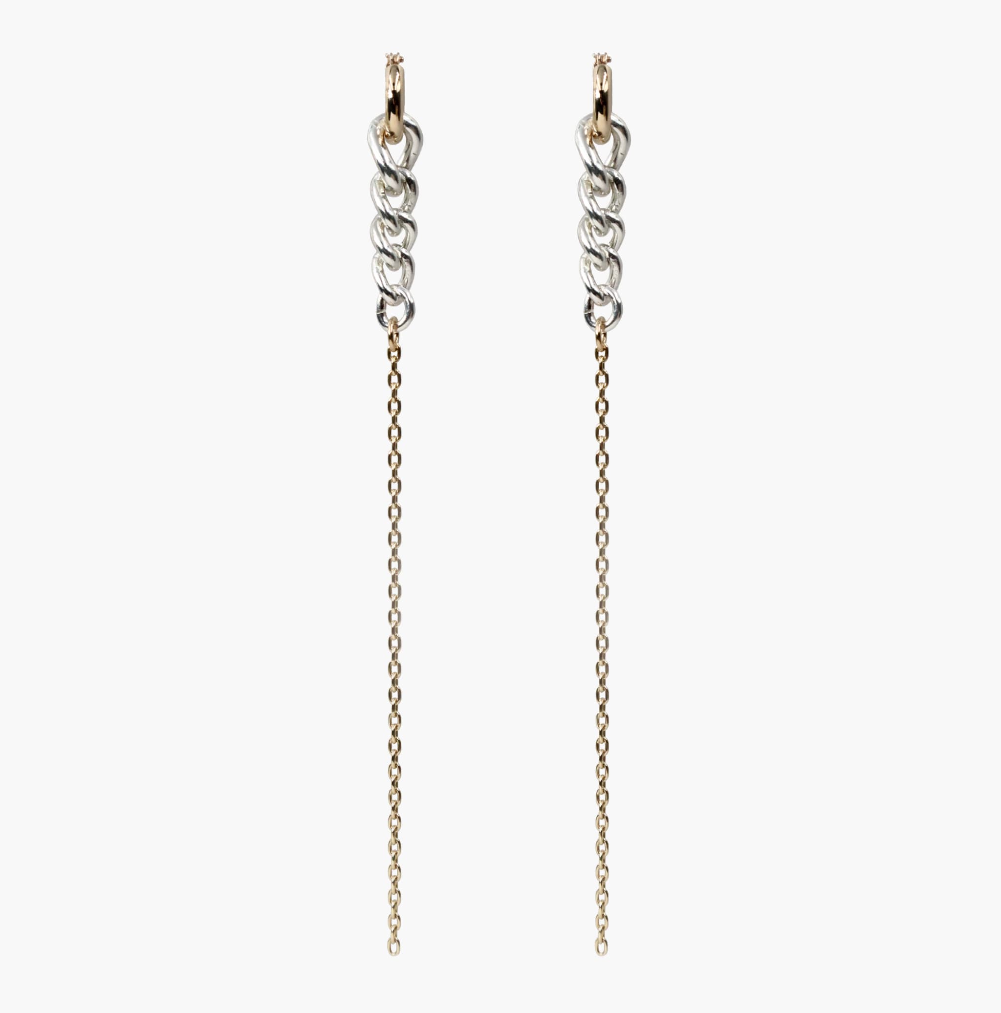 [Made to order] Modelo chain earrings L/silver K10 pink gold