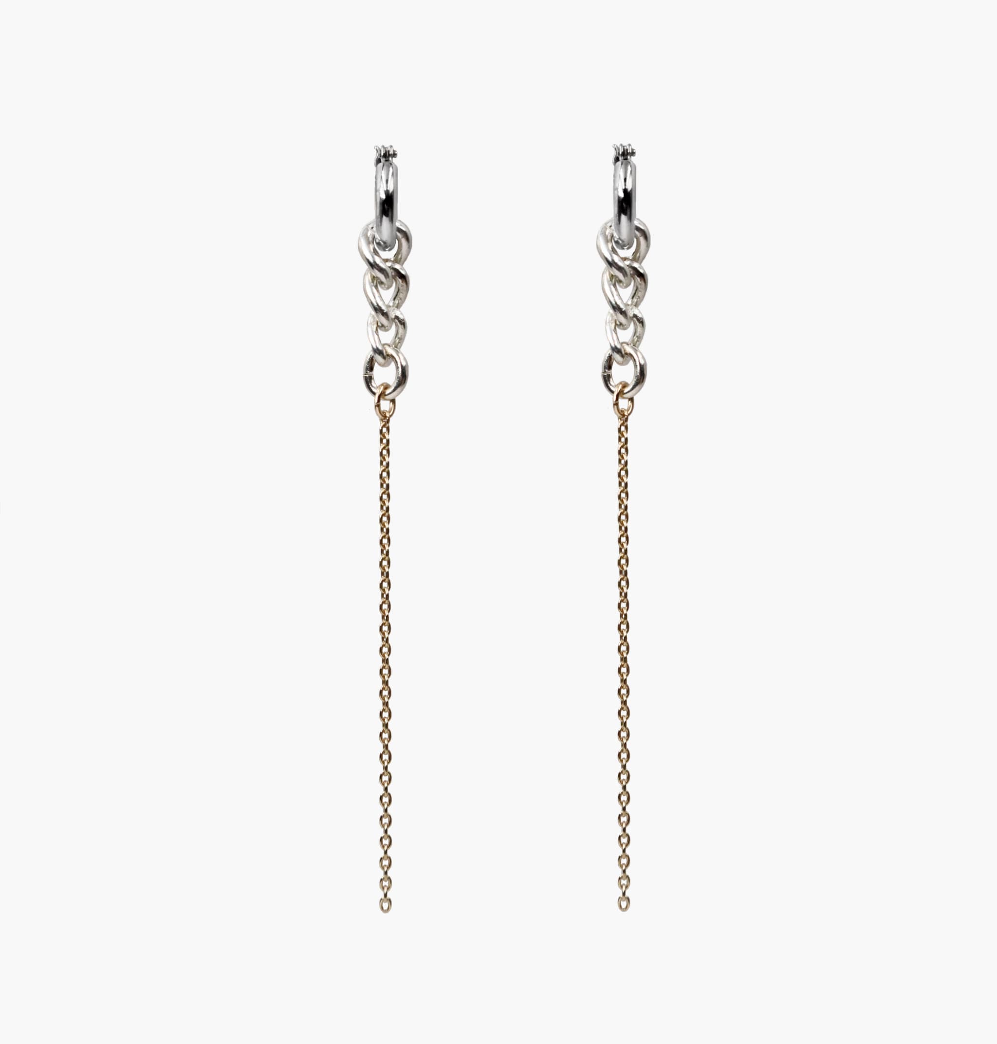 Modelo Chain Earrings S/Silver K10 Pink Gold